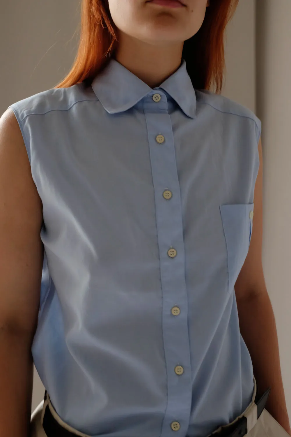 0058_PALE BLUE SLEEVELESS SHIRT