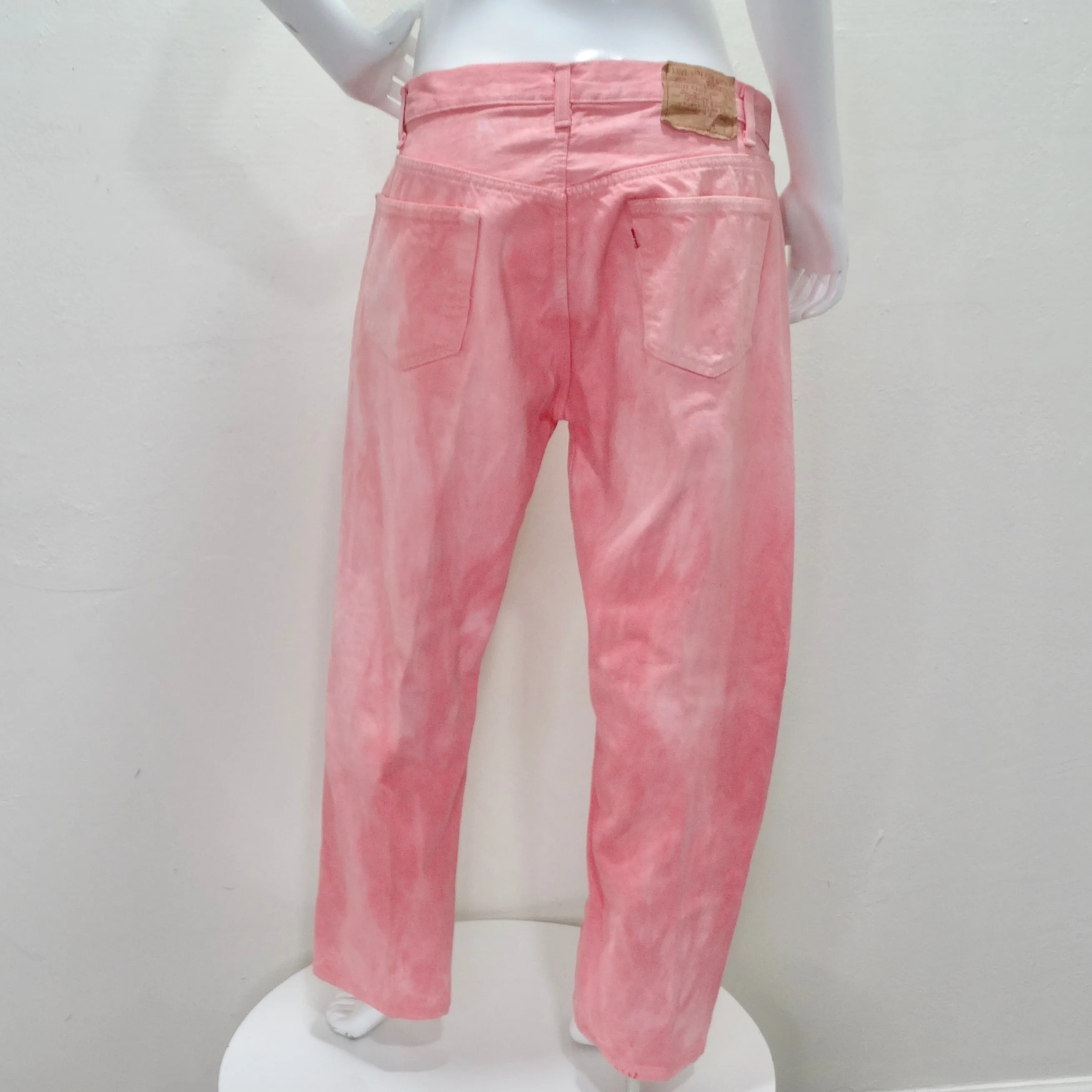 1990s Pink Dyed Denim Levi's Straight Leg Jeans