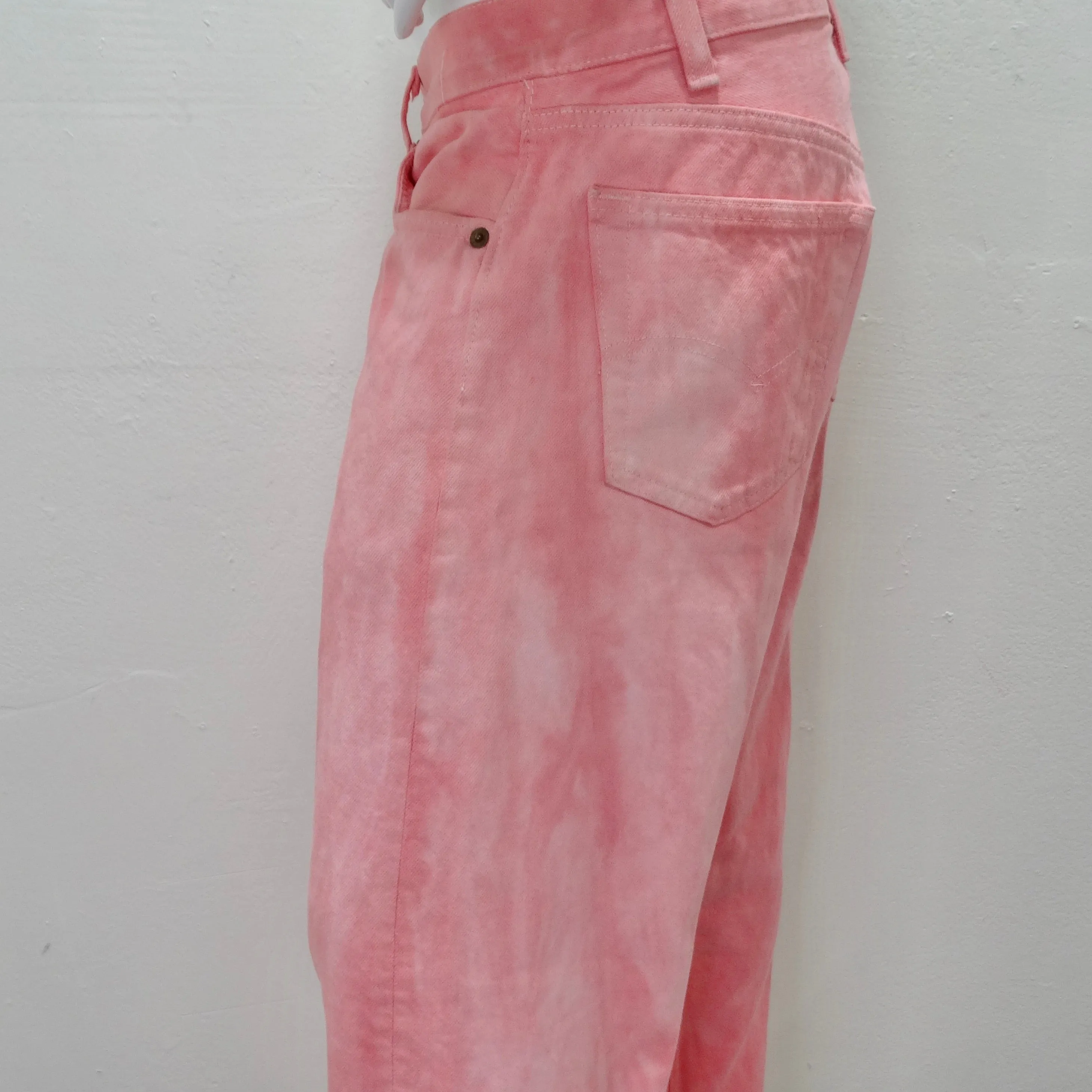 1990s Pink Dyed Denim Levi's Straight Leg Jeans