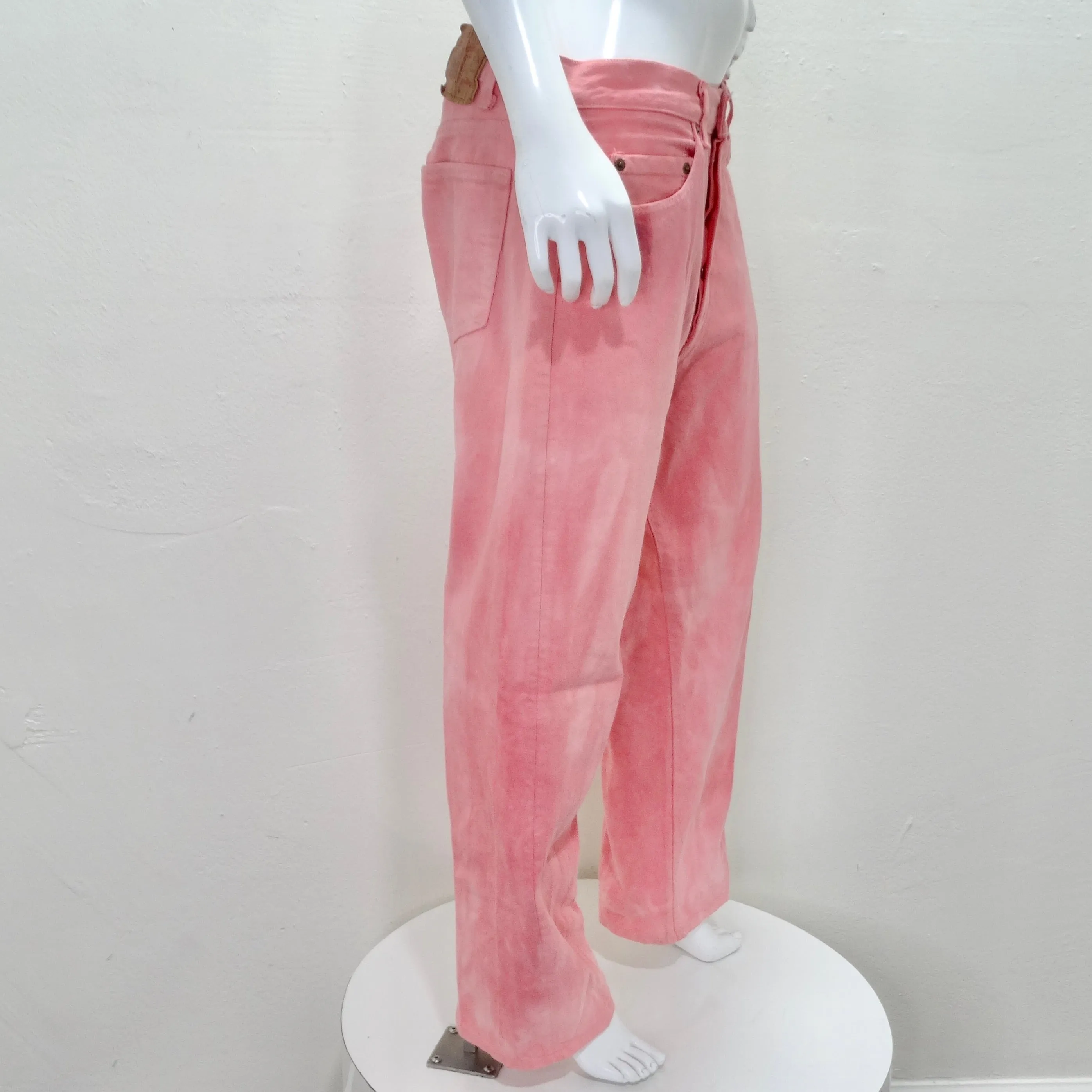 1990s Pink Dyed Denim Levi's Straight Leg Jeans