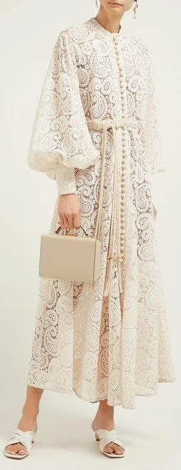 Amari Paisley-Crochet Midi Dress