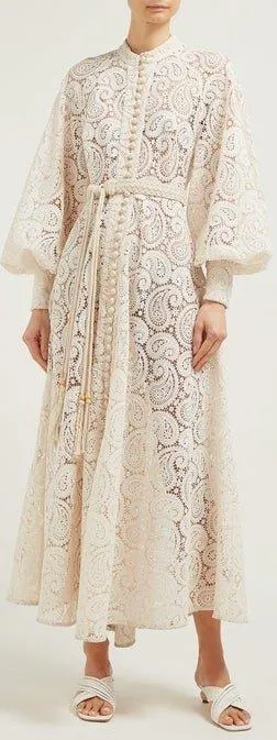 Amari Paisley-Crochet Midi Dress