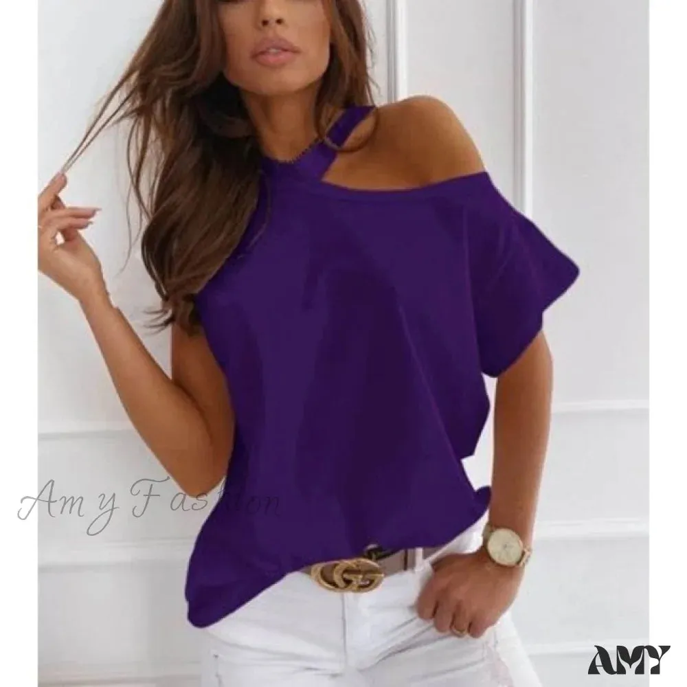 Amy Fashion - Casual Print Short Sleeve O-neck Tops