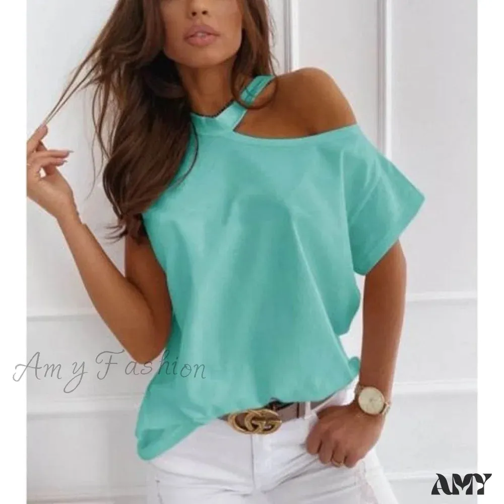 Amy Fashion - Casual Print Short Sleeve O-neck Tops