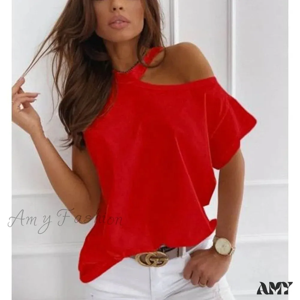 Amy Fashion - Casual Print Short Sleeve O-neck Tops