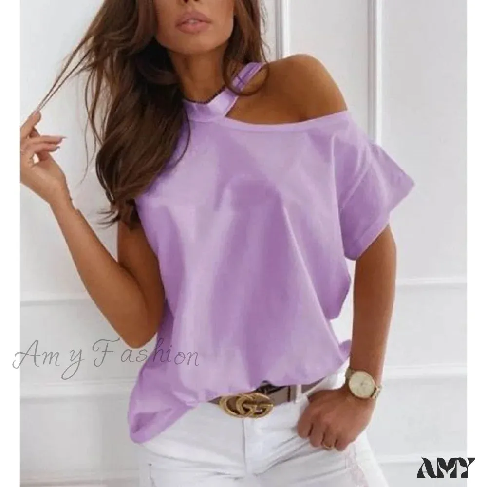 Amy Fashion - Casual Print Short Sleeve O-neck Tops