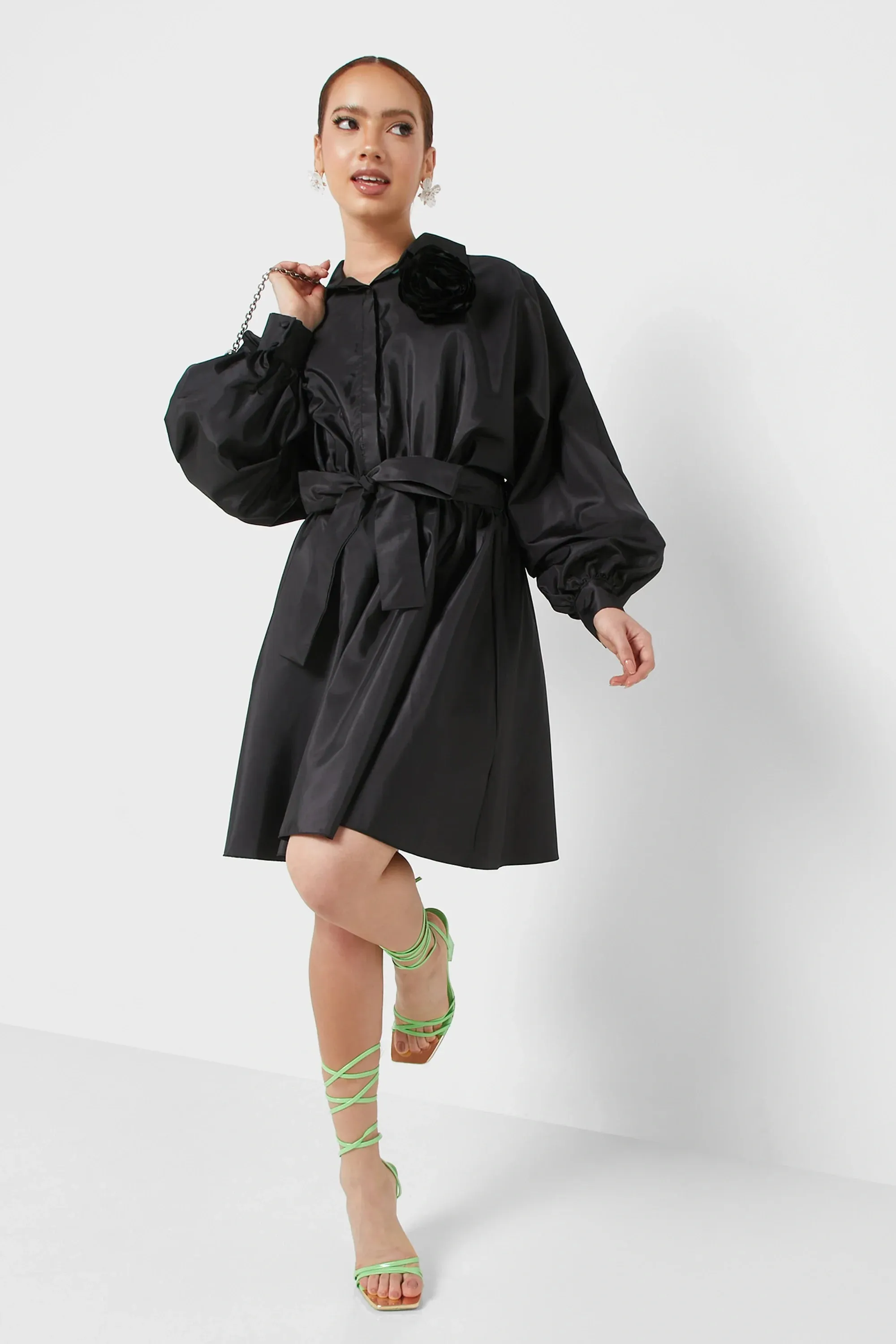 Belted Taffeta Dress (Final Sale)