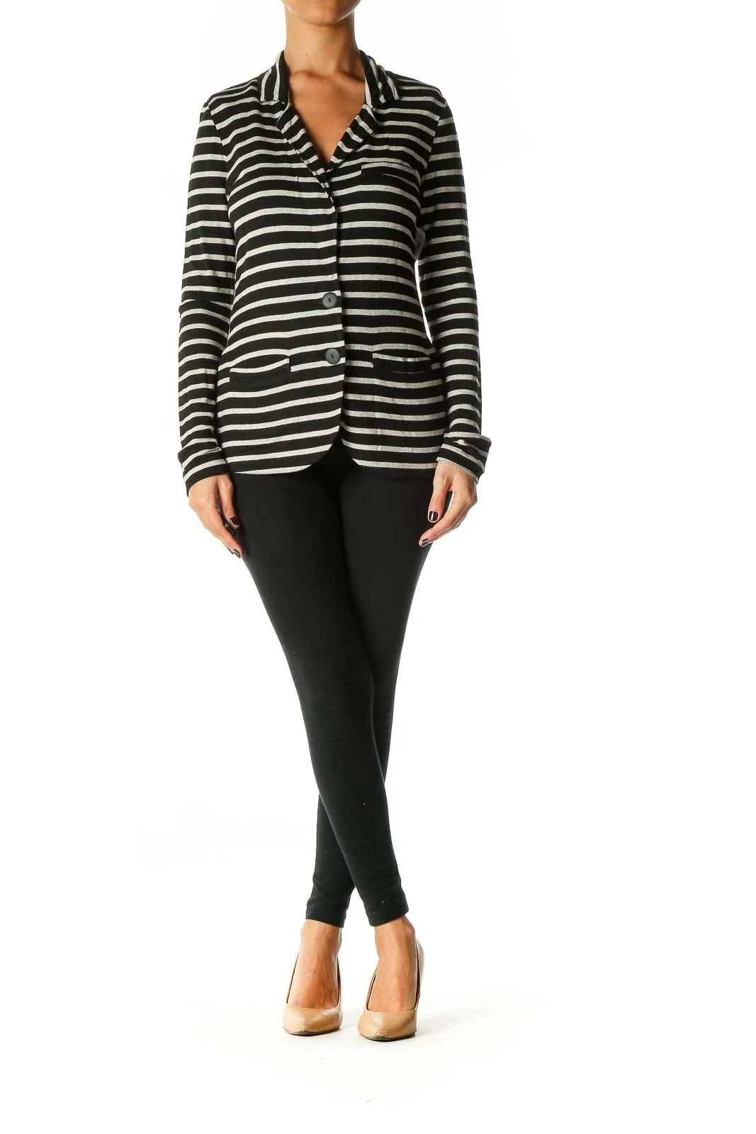 Black Striped Cardigan