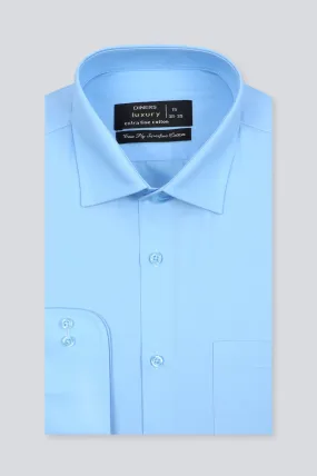 Blue Plain Formal Men Shirt