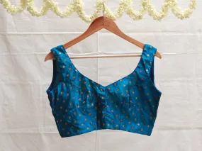 Cobalt blue Karnataka Silk blouse