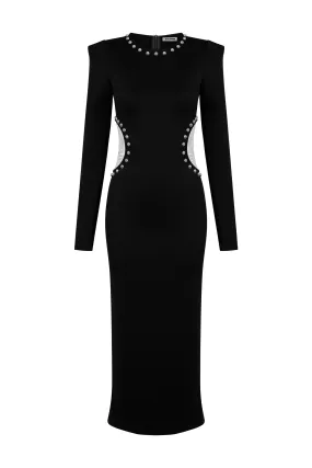 Cut Out Studded Midi Dress (Final Sale)