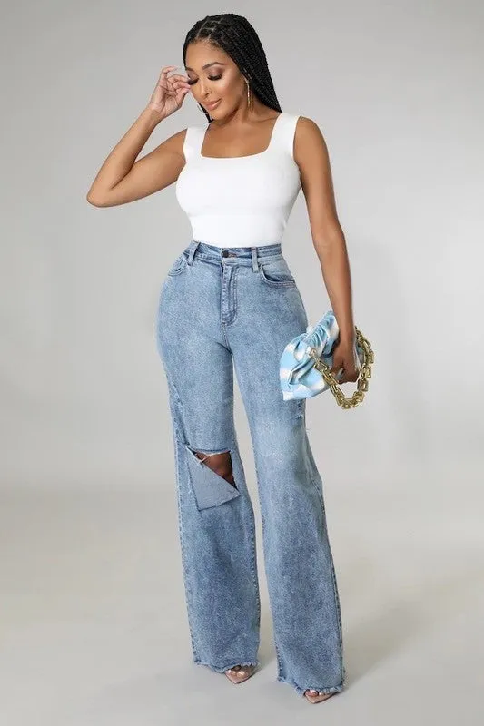 Denim flare jean