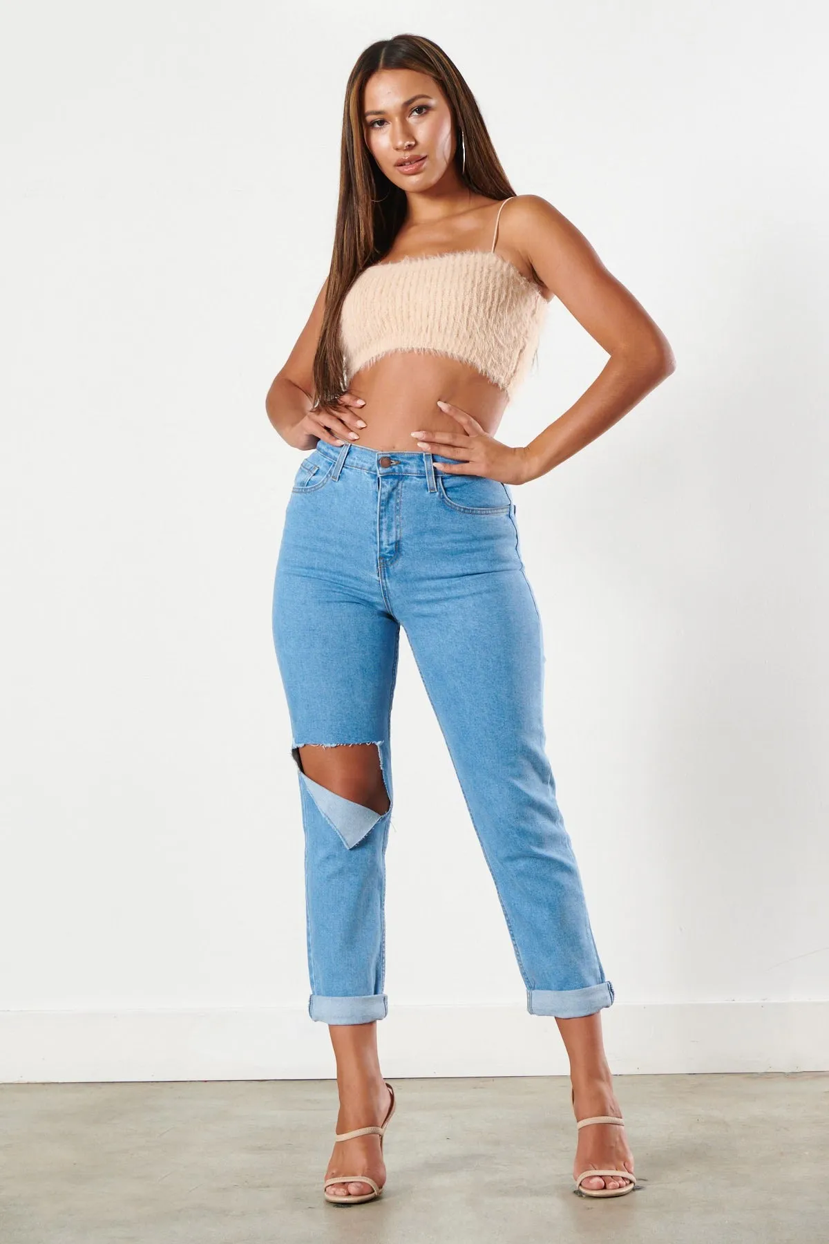 Distressed Boyfriend Jeans