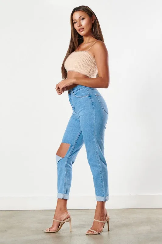 Distressed Boyfriend Jeans