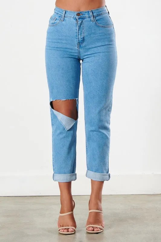 Distressed Boyfriend Jeans