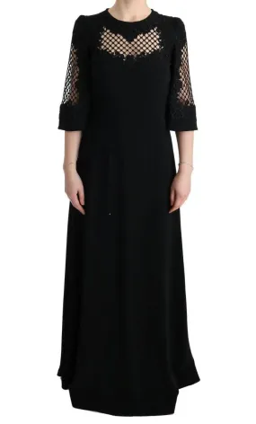 Dolce & Gabbana Black Stretch Shift Long Maxi Dress