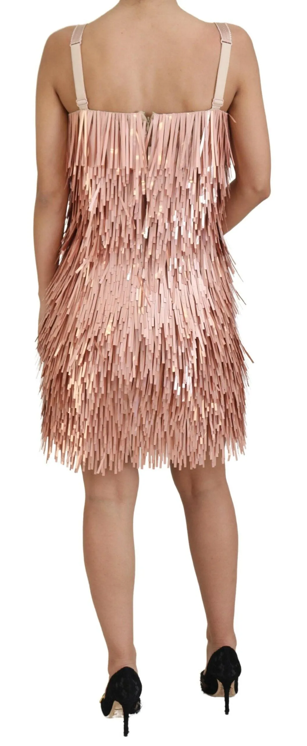 Dolce & Gabbana Pink Tinsel Sleeveless Shift A-line Dress