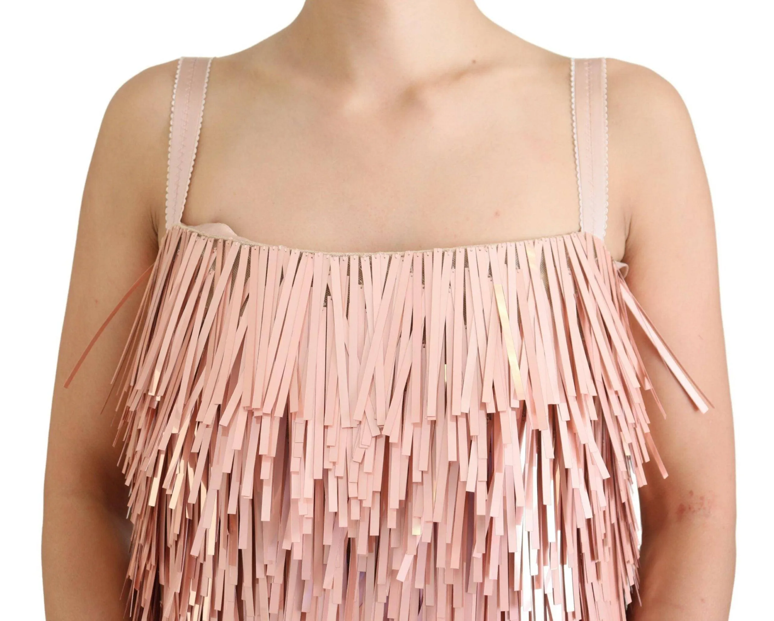 Dolce & Gabbana Pink Tinsel Sleeveless Shift A-line Dress