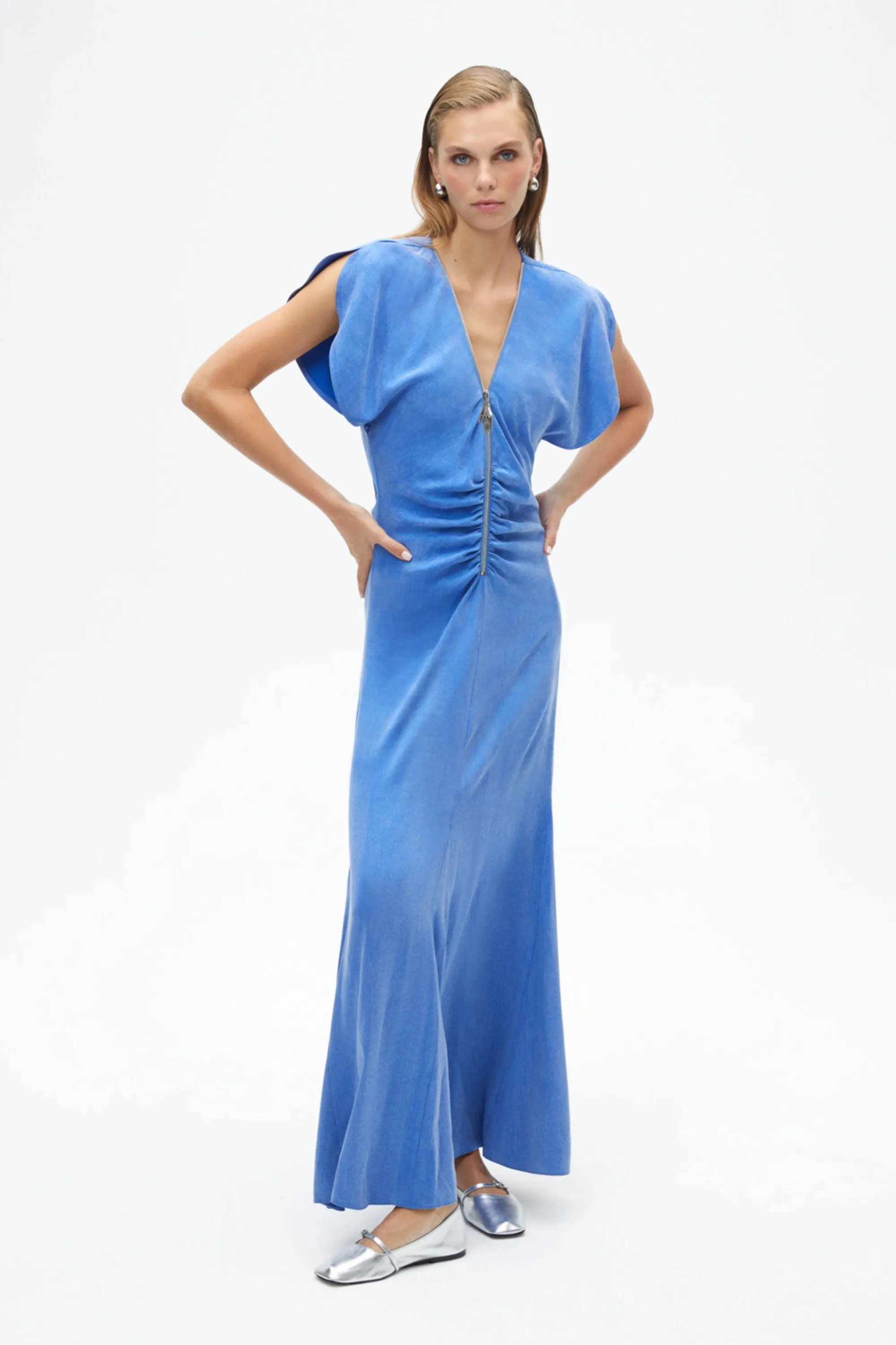 Draped V-Neck Dress (Final Sale)