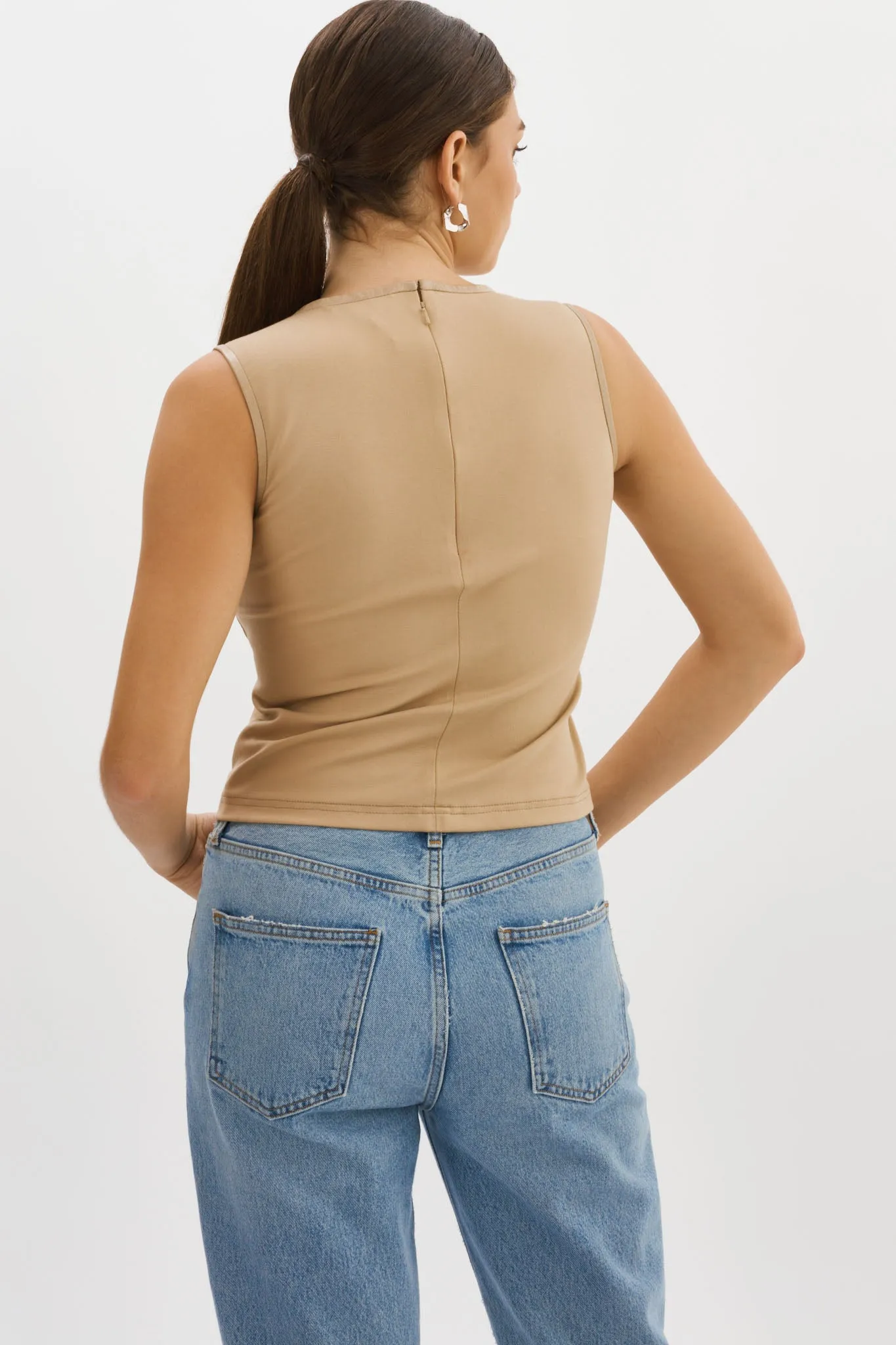 FIRMINA | Leather Ruched Top