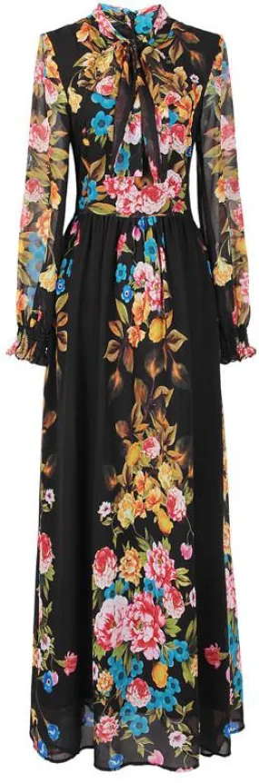 Floral Paneled Gown