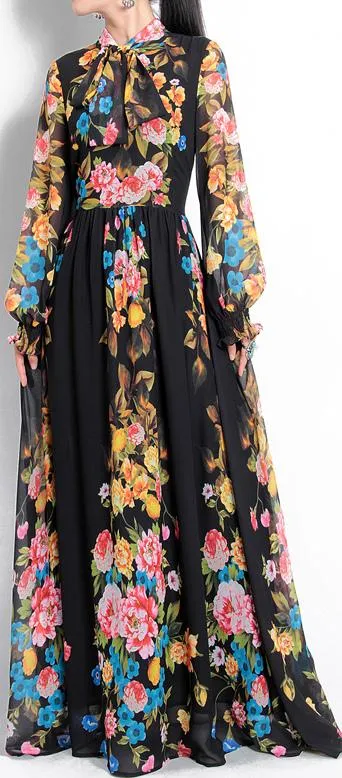 Floral Paneled Gown