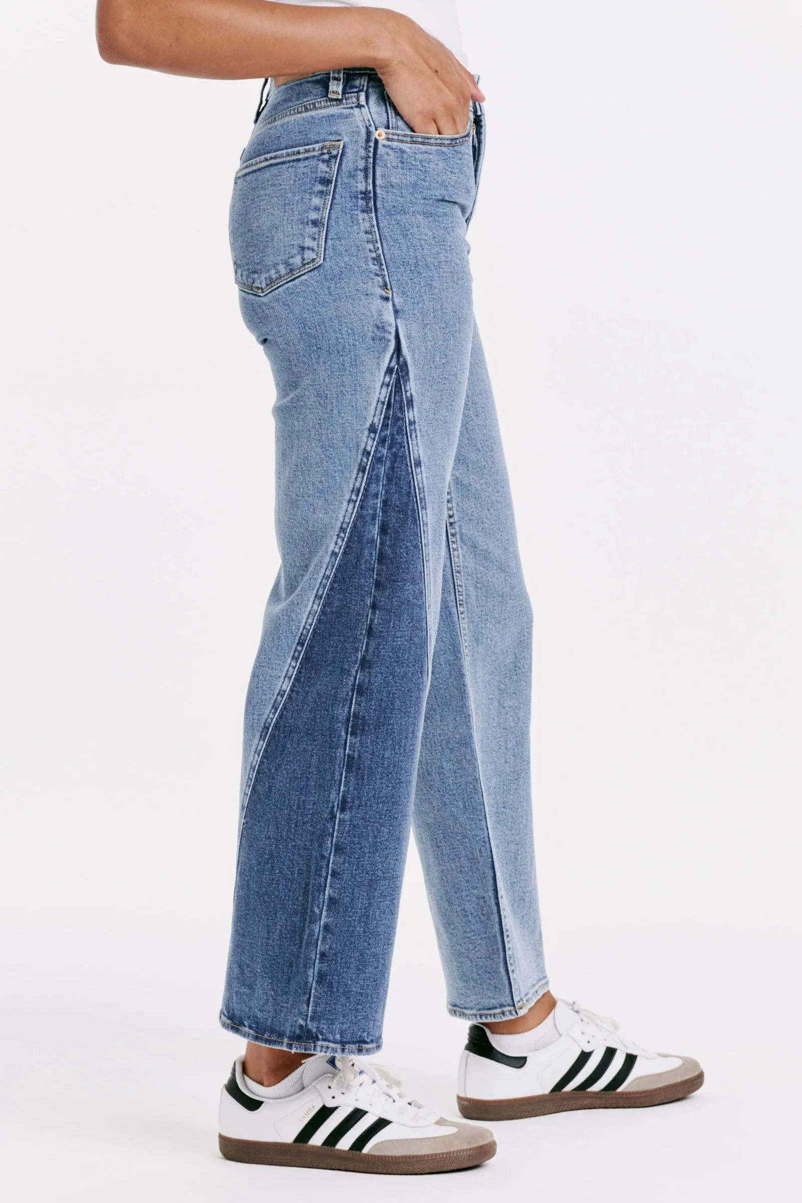 HOLLY Super High Rise Two Tone Straight Jean #191