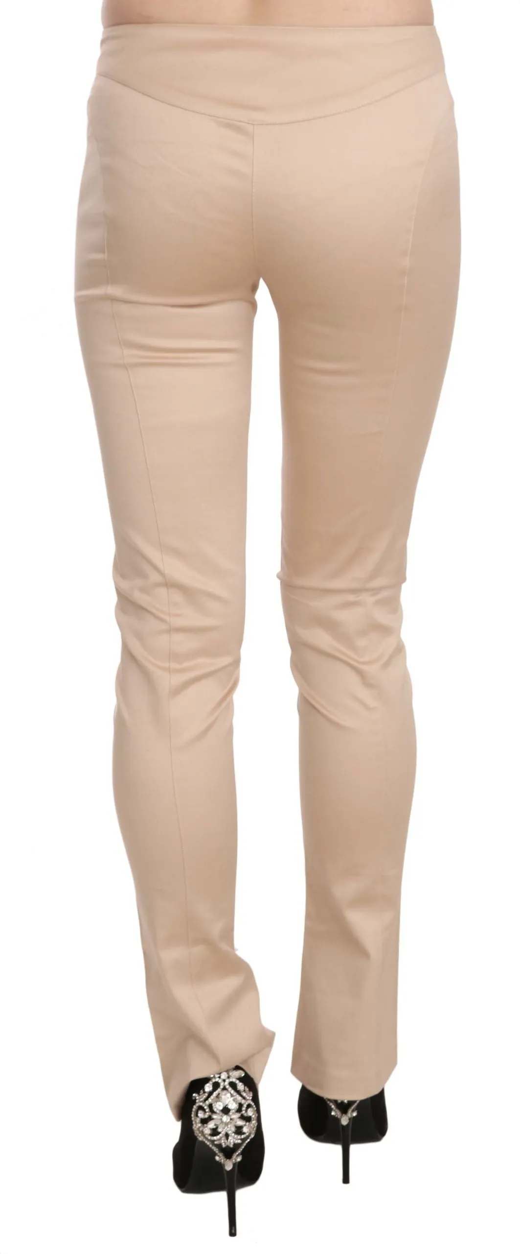 Just Cavalli Elegant Cream Low Waist Skinny Trousers