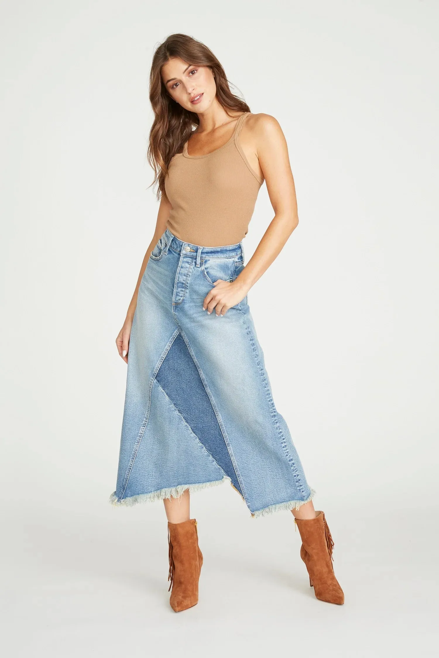 KATIE Patch Denim Skirt