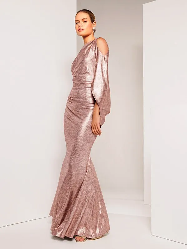 Lana Rose Gold Metallic Gown