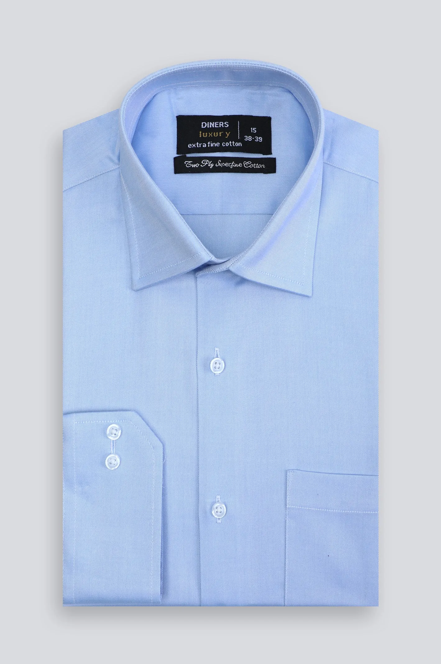 Light Blue Twill Textured Formal Shirt