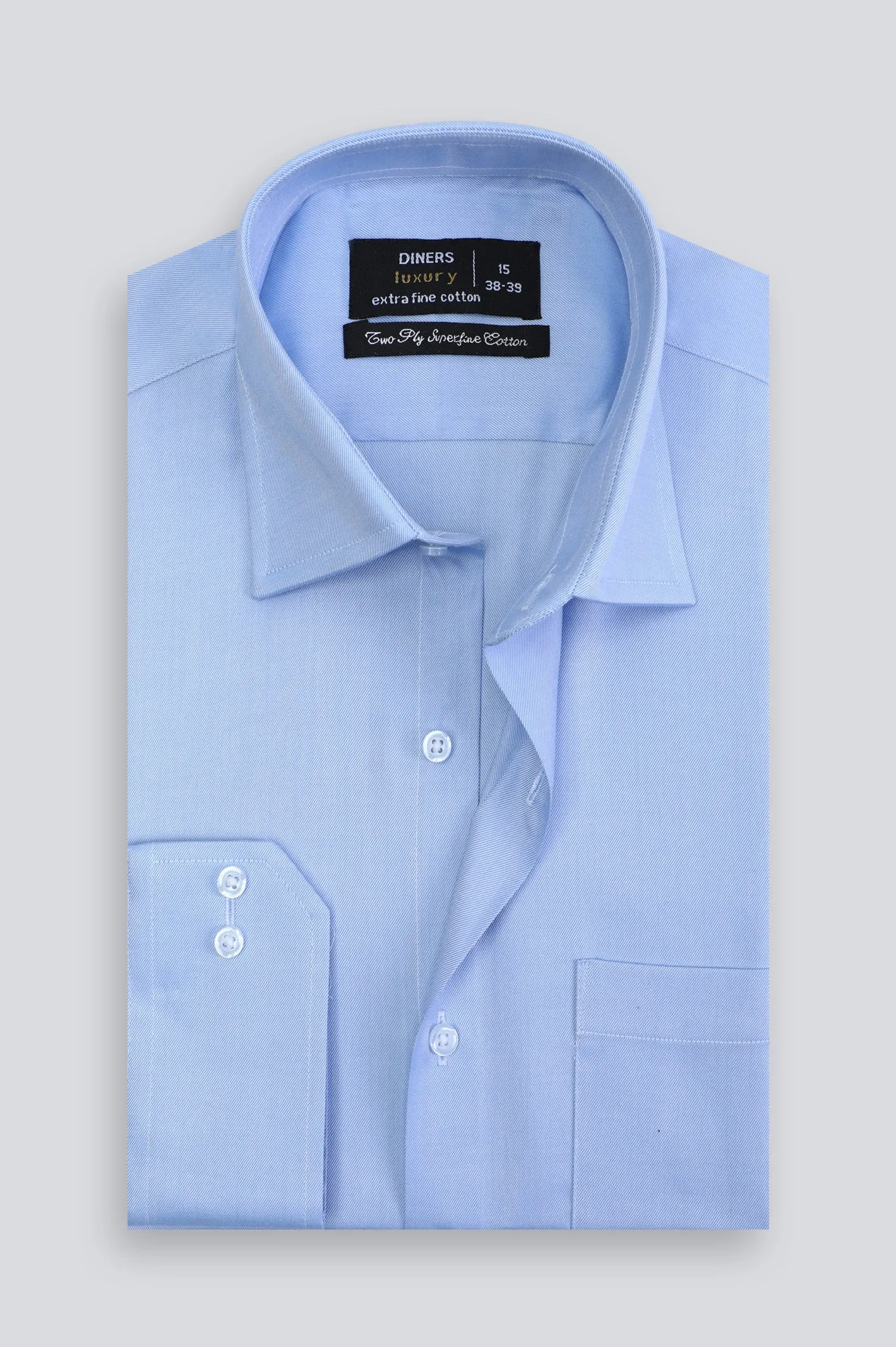 Light Blue Twill Textured Formal Shirt