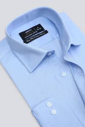 Light Blue Twill Textured Formal Shirt