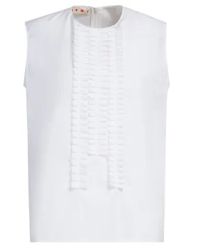 Lily White Pleated Sleeveless Top