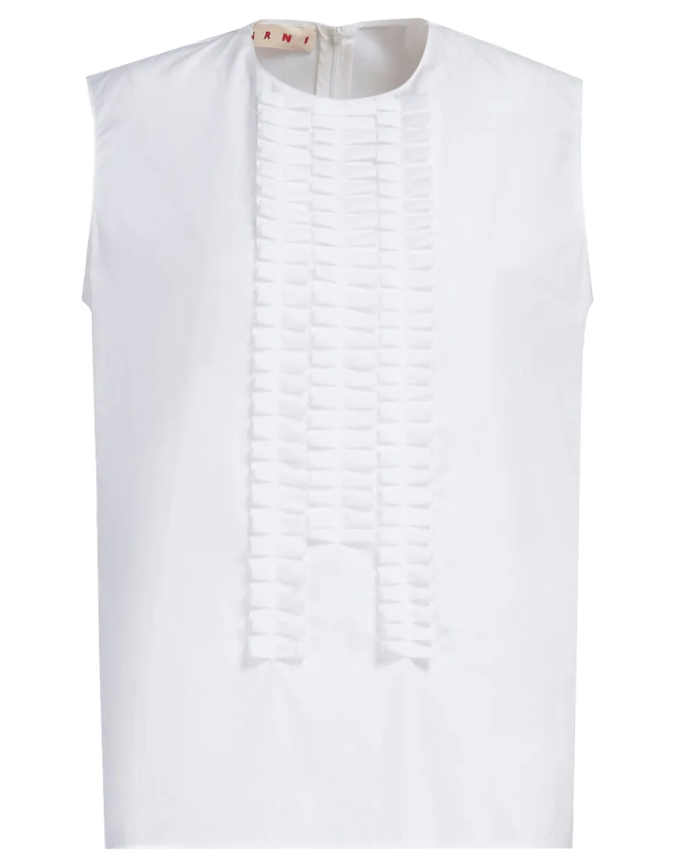 Lily White Pleated Sleeveless Top