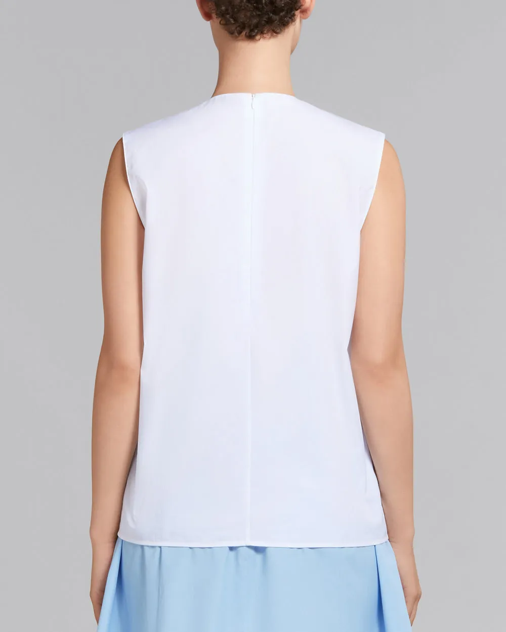 Lily White Pleated Sleeveless Top