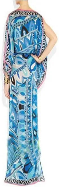 Long Printed Dress in Blue