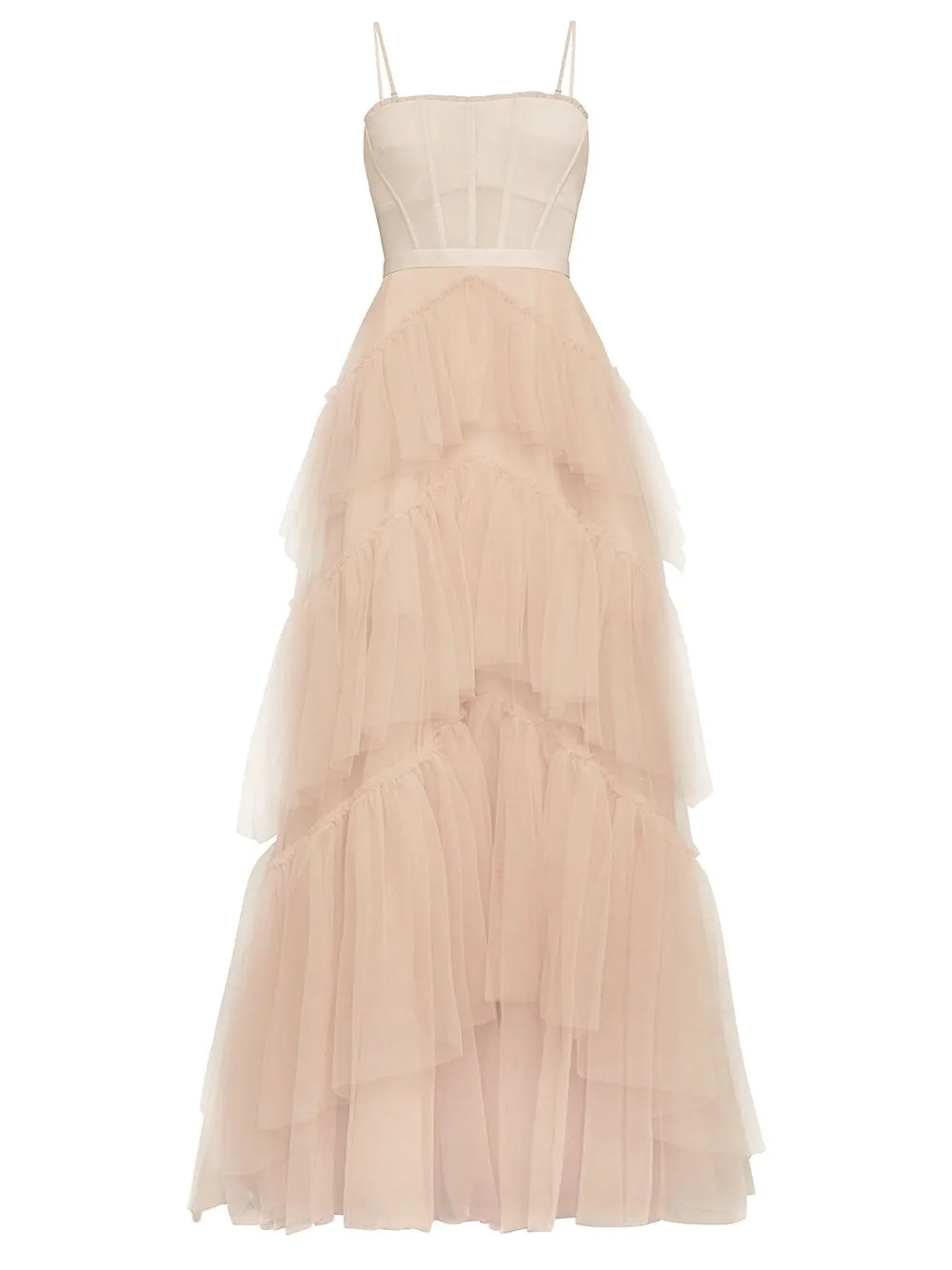 MADAME Strap High WaistTulle Maxi Dress