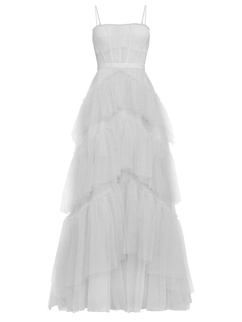 MADAME Strap High WaistTulle Maxi Dress