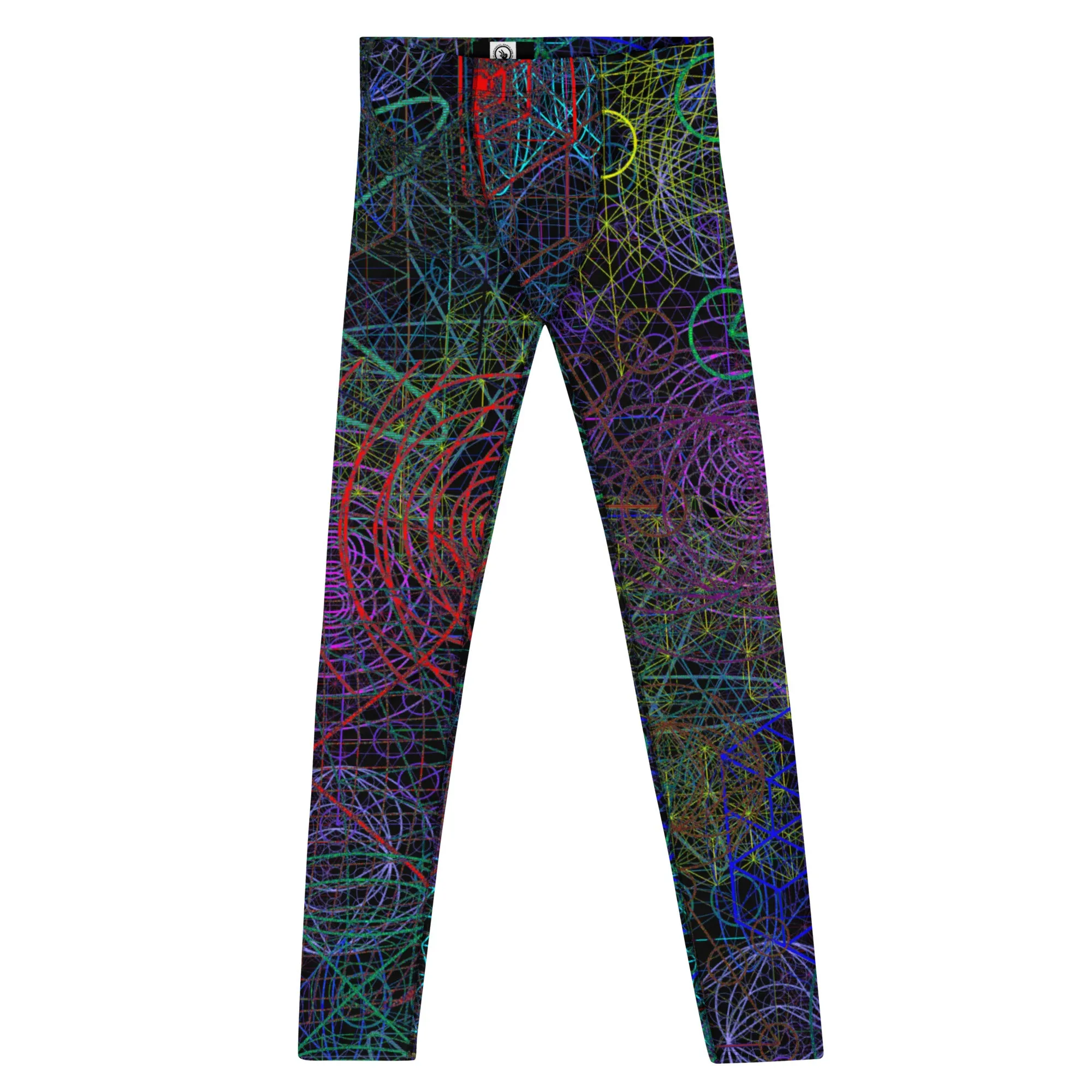 Men's Leggings, Rave Pants, Festival Tights, Gym, Wrestling Tights, Yoga, Multicolor, Black