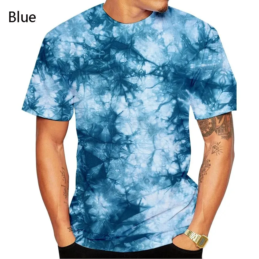 Men's Short Sleeve Casual Fashion Style 3D Printed Tie Dye T-Shirt