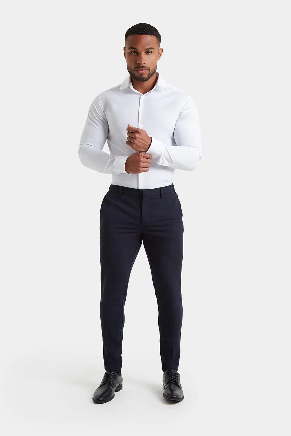 Muscle Fit Essential Trousers in Navy