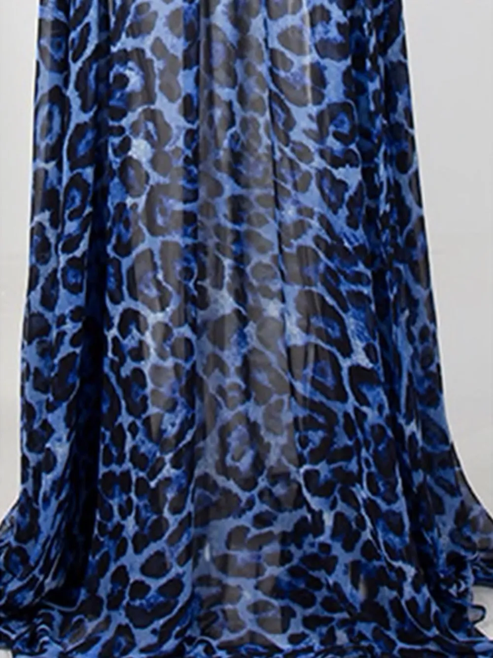 NAKARI Leopard-Print Open Back Slit Maxi Dress