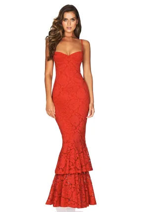 NOOKIE Liana Lace Gown (Red) - RRP $339