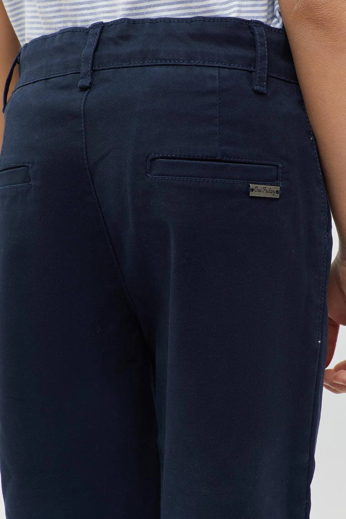 One Friday Classic Navy Blue Trouser