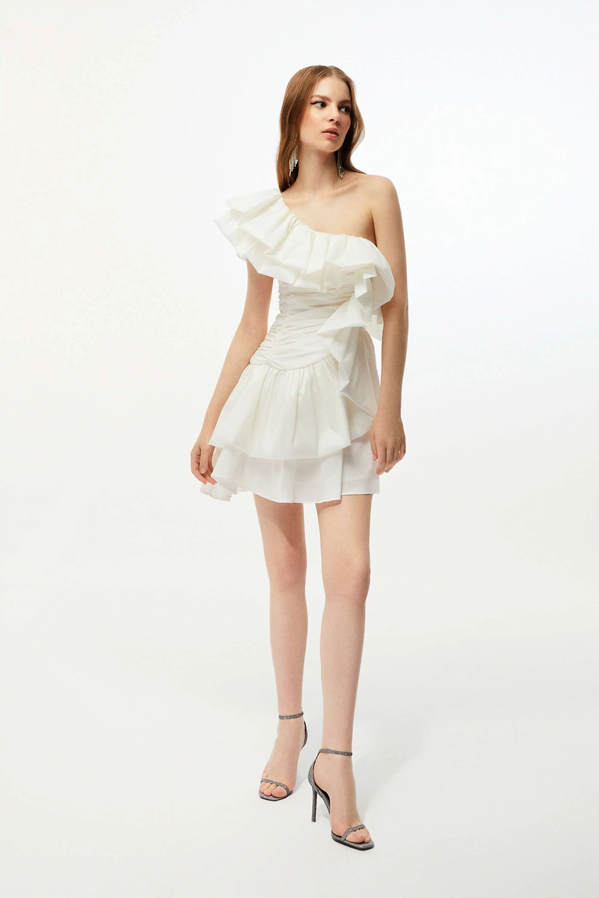 One Shoulder Draped Taffeta Dress (Final Sale)