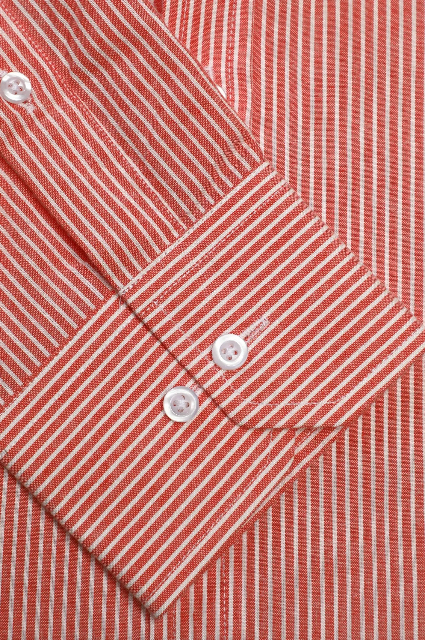 Orange Pinstripe Casual Shirt