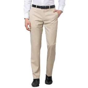 Park Avenue Men's Smart Fit Polyviscose Blend Flat Front Structure Pattern Fawn Formal Trouser (Size: 36)-PMTX07545-F4