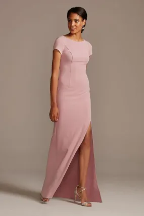 PastelPink SideSlit Evening Gown