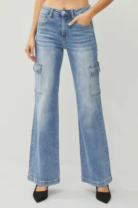 RISEN HIGH RISE WIDE CARGO JEANS